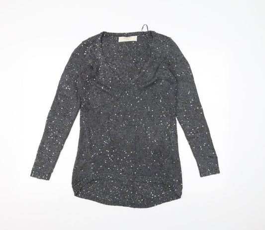 Zara Knit Womens Grey Knit Pullover Jumper Size S