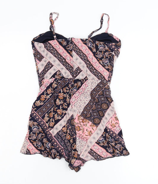Primark Womens Multicoloured Geometric  Jumpsuit One-Piece Size 6