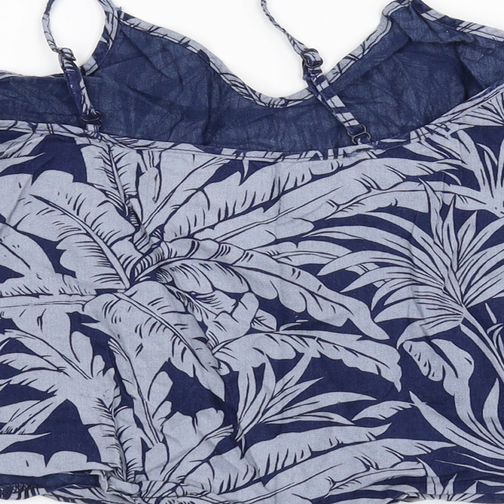 Womens UK Size 4 Topshop Blue Basic Tank