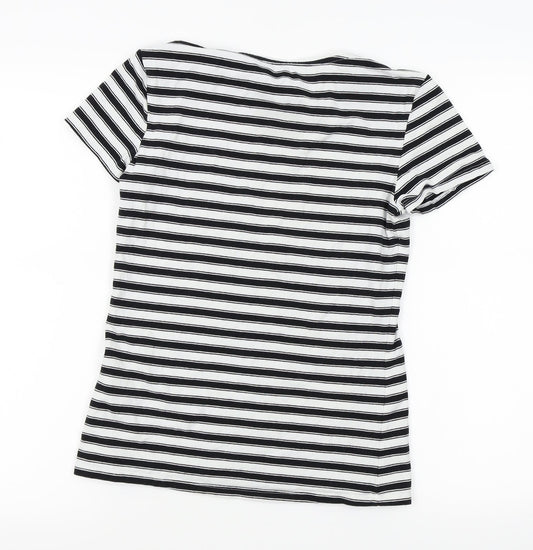 Primark Womens White Striped Basic T-Shirt Size S