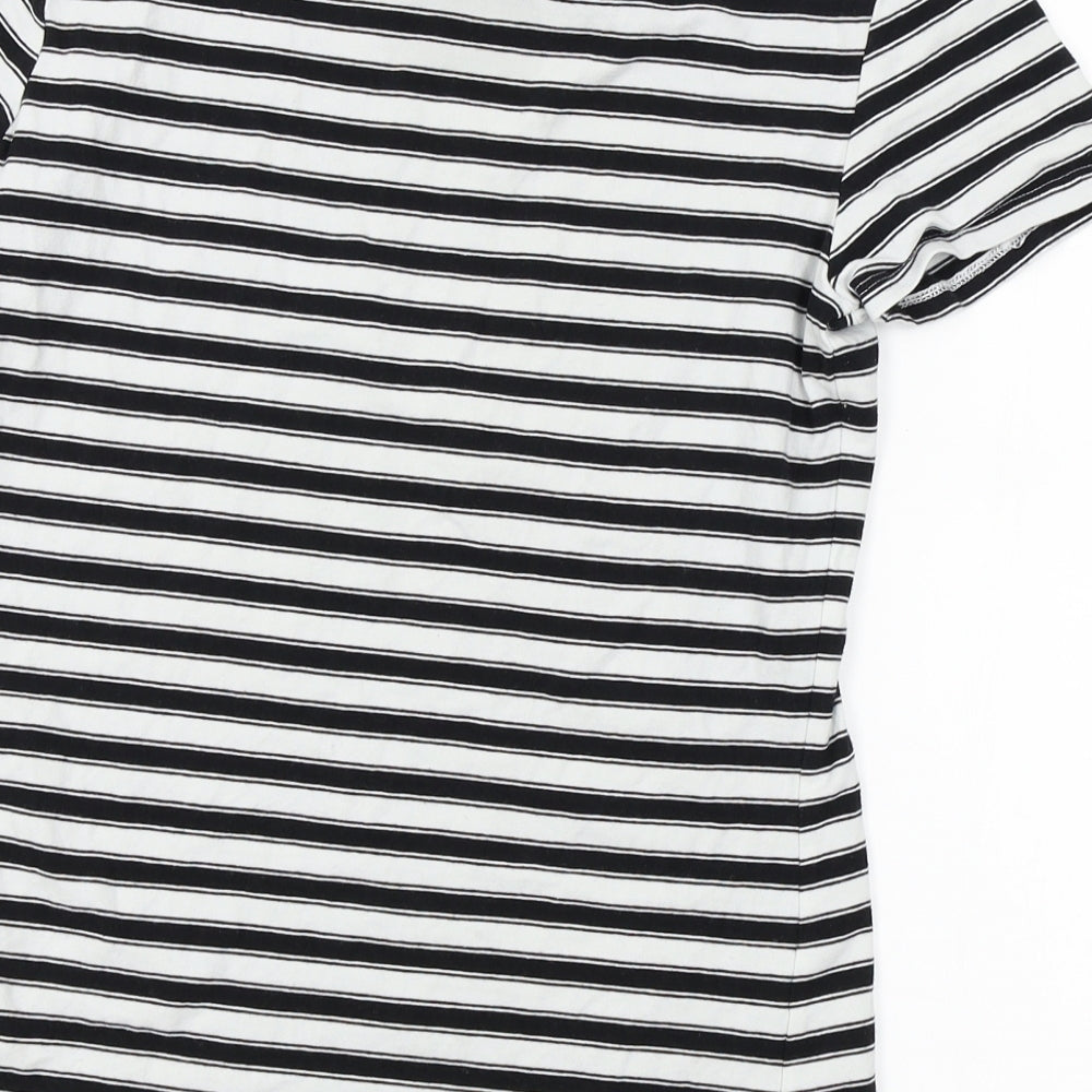 Primark Womens White Striped Basic T-Shirt Size S
