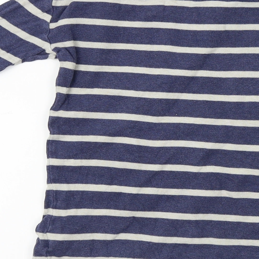 Next Girls Blue Striped Basic T-Shirt Size 4 Years - Star
