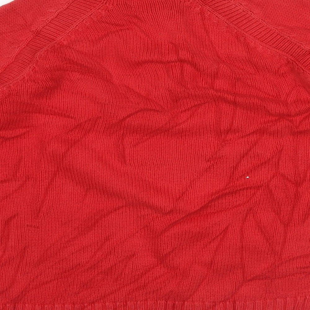 Mexx Mens Red Herringbone Pullover Jumper Size M