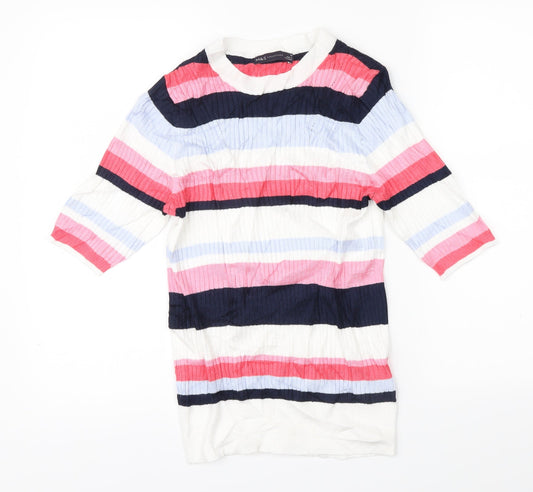 Marks & Spencer Womens Multicoloured Striped Pullover Jumper Size 10