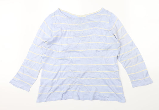 Marks & Spencer Womens Blue Striped Pullover Jumper Size 14