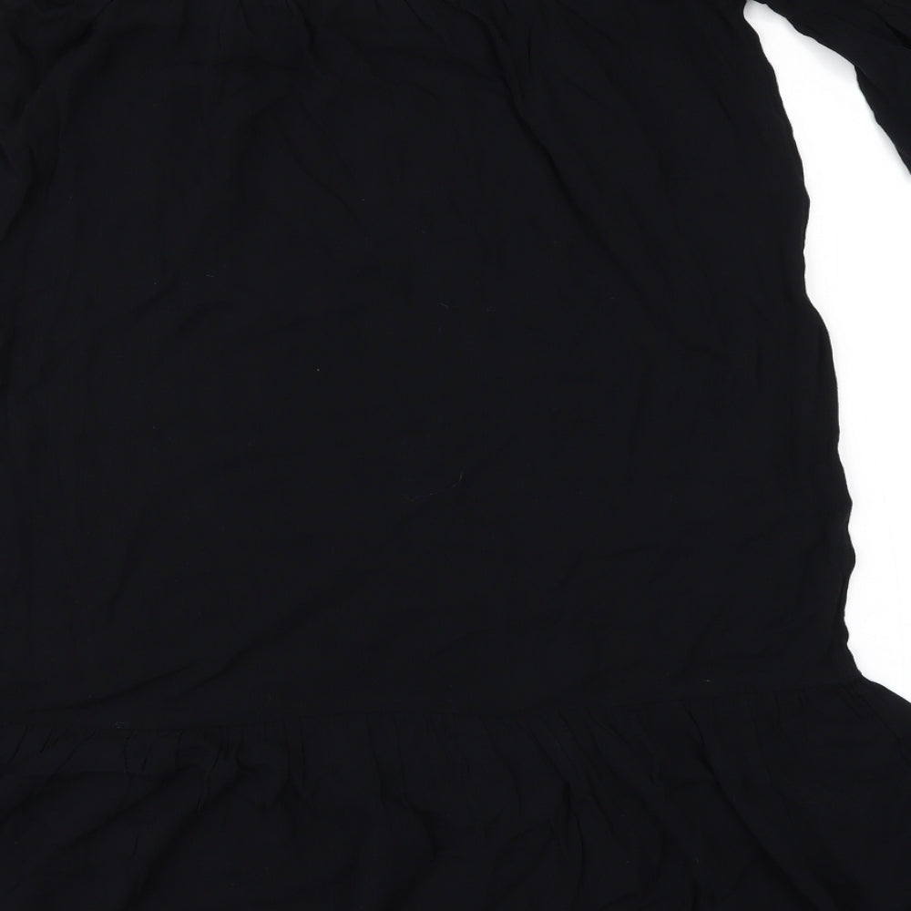 Womens UK Size M Debenhams Black Tunic Blouse