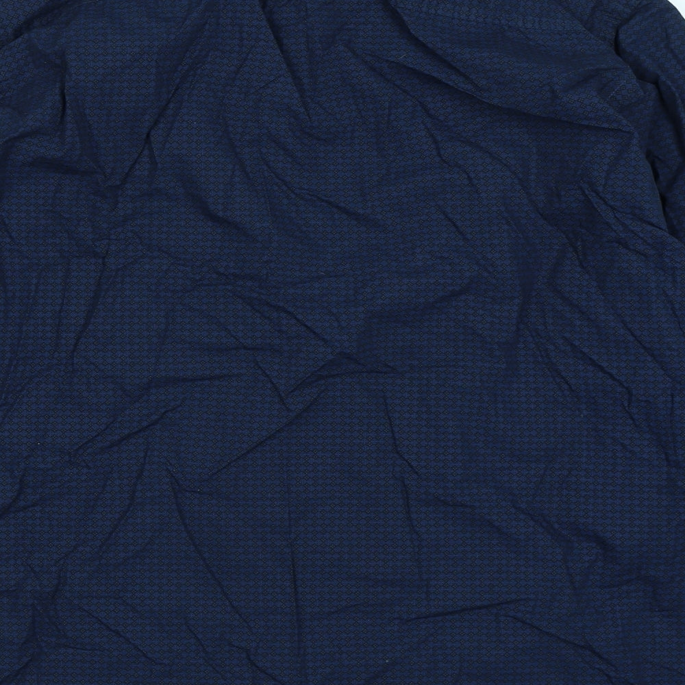 F&F Mens Blue Argyle/Diamond Button-Up Size L