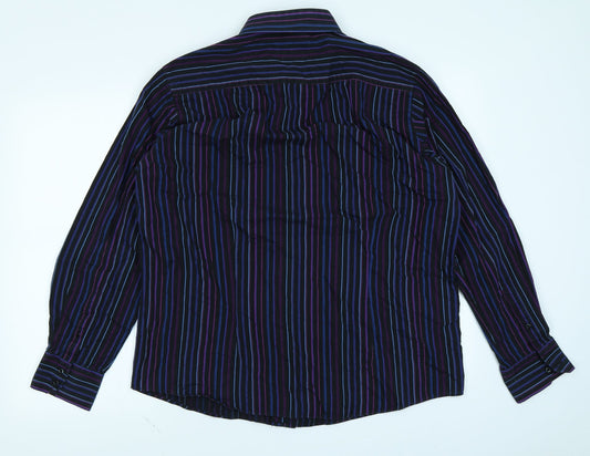 George Mens Purple Striped Button-Up Size 17