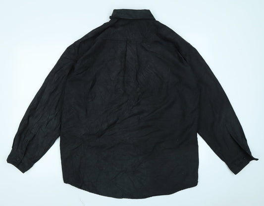 Tribute Mens Black Button-Up Size L