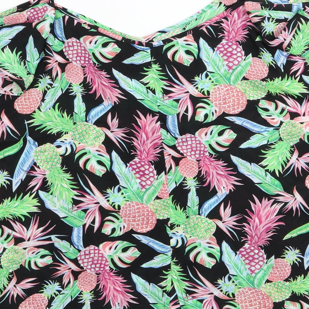 Peacocks Womens Multicoloured Floral Basic Blouse Size 14