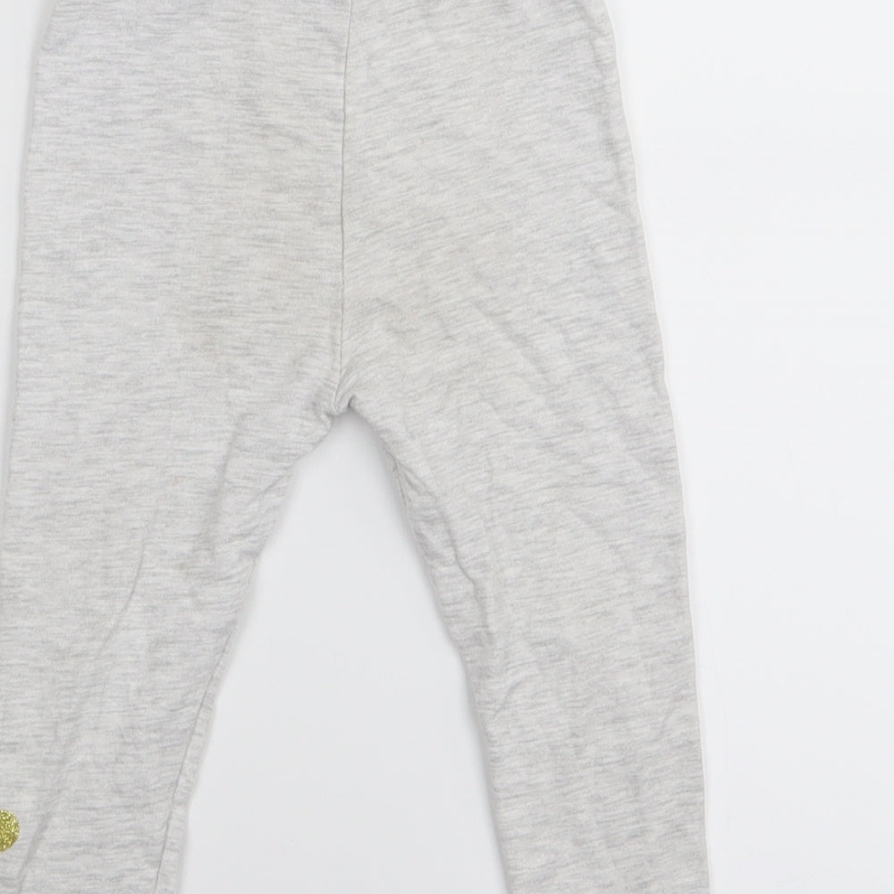 so cute Girls Grey Jogger Leggings Size 9-12 Months - LEGGINGS