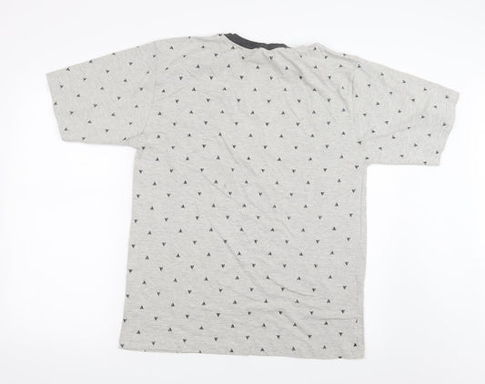 Peacocks Mens Grey Geometric T-Shirt Size M