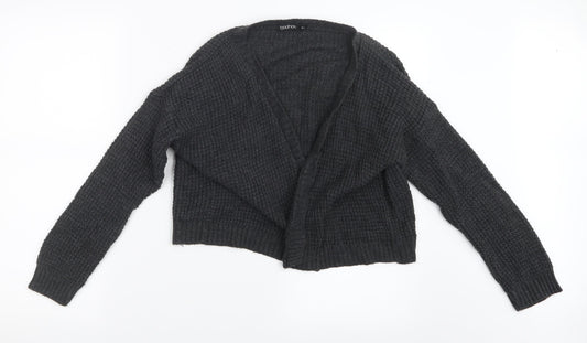 Boohoo Womens Grey Knit Cardigan Jumper Size S