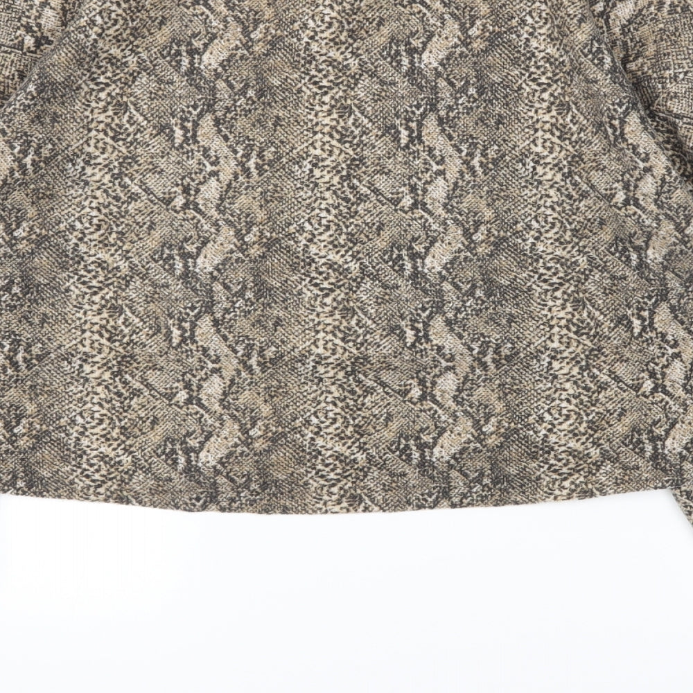 Zara Womens Brown Animal Print Pullover Jumper Size S