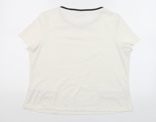 Womens UK Size 16 Dorothy Perkins White Basic T-Shirt