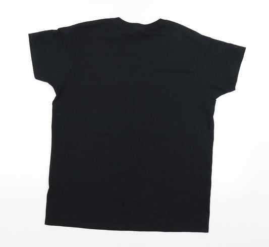 Womens UK Size M Gildan Black Basic T-Shirt