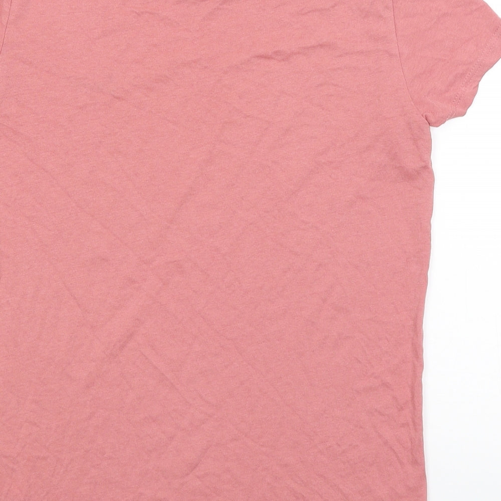 Womens UK Size XS Divided Pink Basic T-Shirt