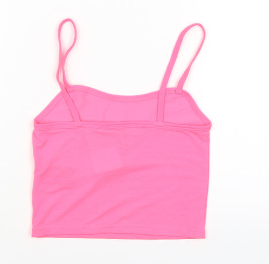 Womens UK Size XS H&M Pink Cropped Tank