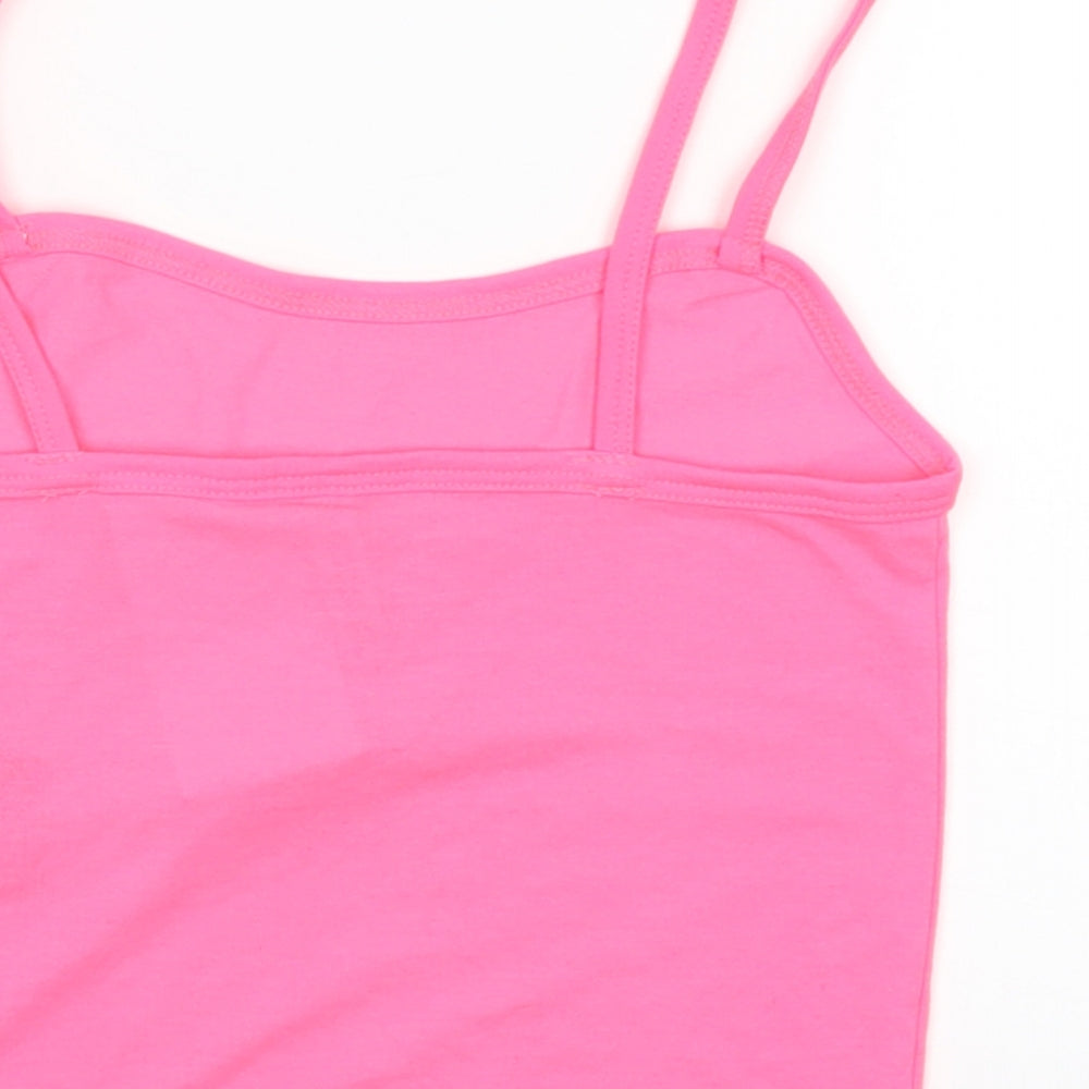 Womens UK Size XS H&M Pink Cropped Tank