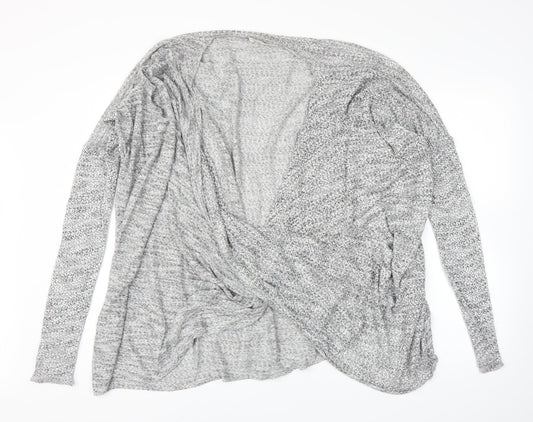 Womens UK Size 14 Label Lab Grey Wrap Blouse