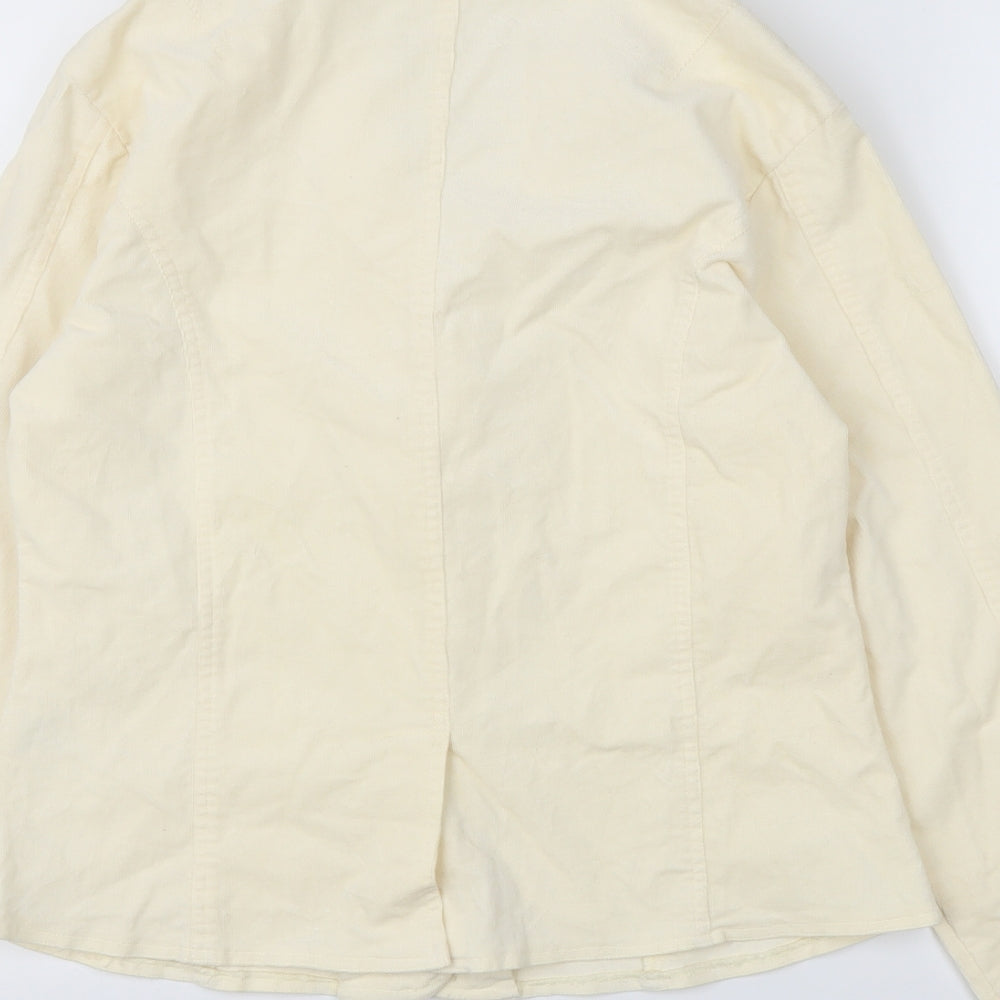 Saint Tropez Womens Ivory Corduroy Jacket Size XL