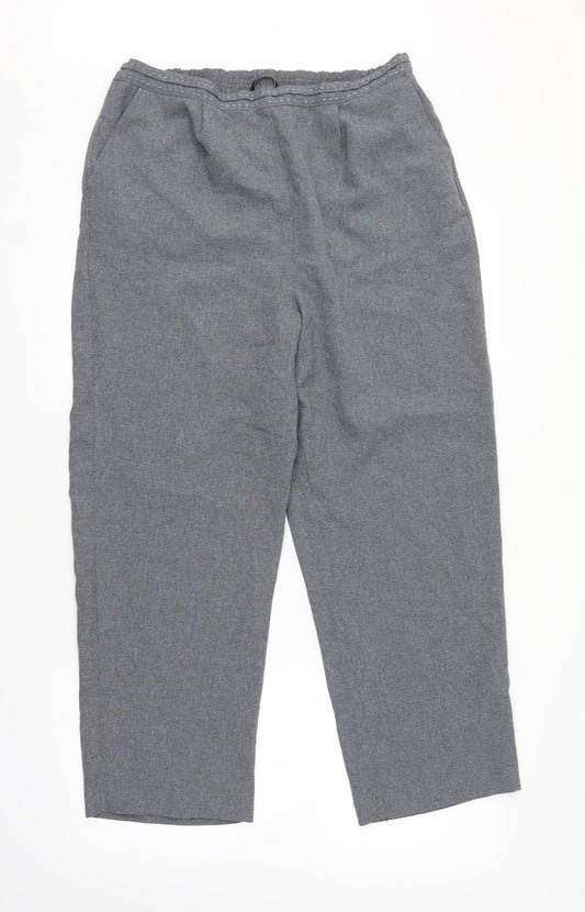 Womens UK Size 16 Bonmarché Regular Fit Capri Grey Trousers