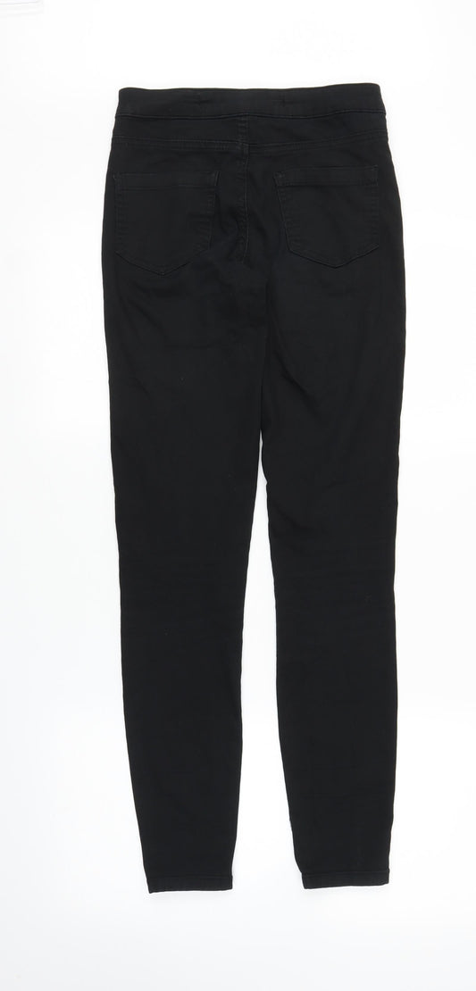 Womens UK Size S Preworn Regular Fit Skinny Black Jeans