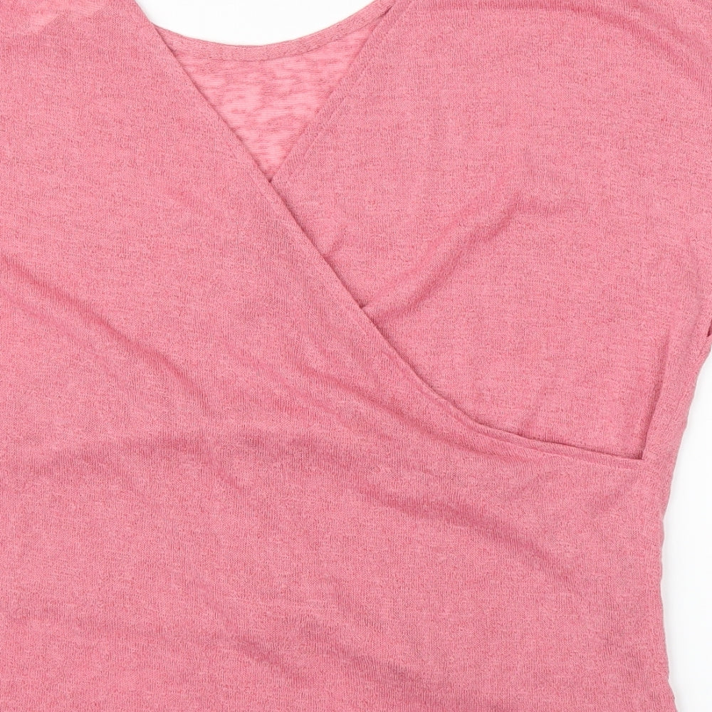 Womens UK Size M H&M Pink Wrap Blouse