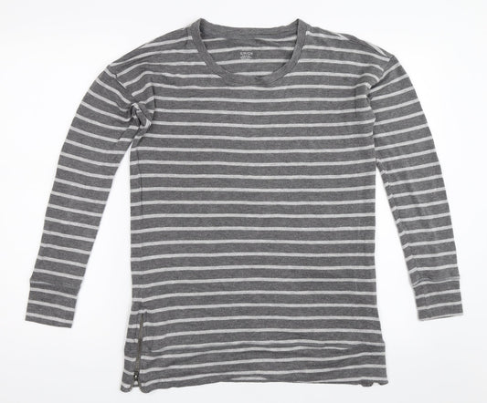 A Pea in the Pod Womens Grey Striped Pullover Sweatshirt Size S
