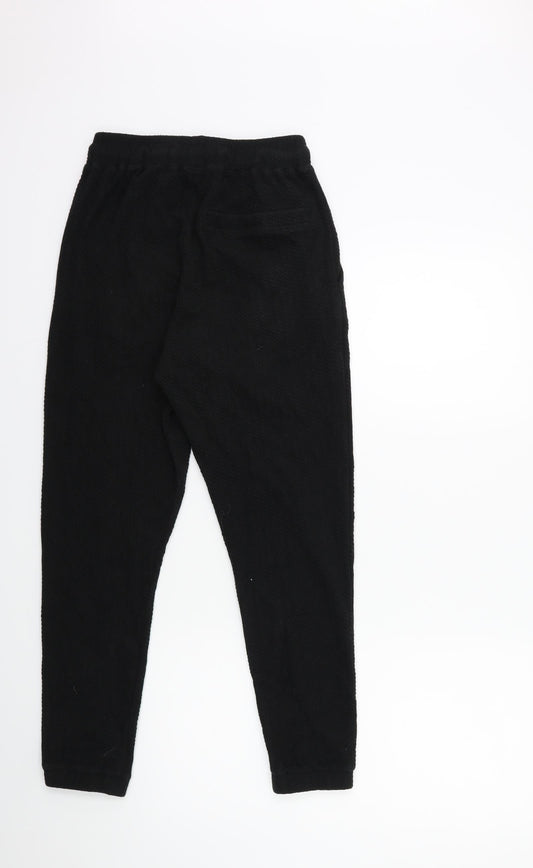 Womens UK Size S Preworn Regular Fit Sweatpants Black Trousers