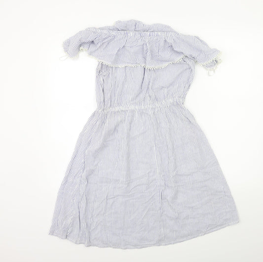 H&M Womens Blue Striped Shift Size 6