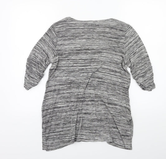 For Cynthia Womens Grey Basic T-Shirt Size L