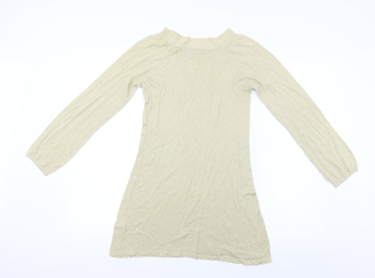 Womens UK Size 8 Miso Beige Basic Blouse