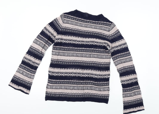 NEXT Womens Blue Striped Pullover Jumper Size 8