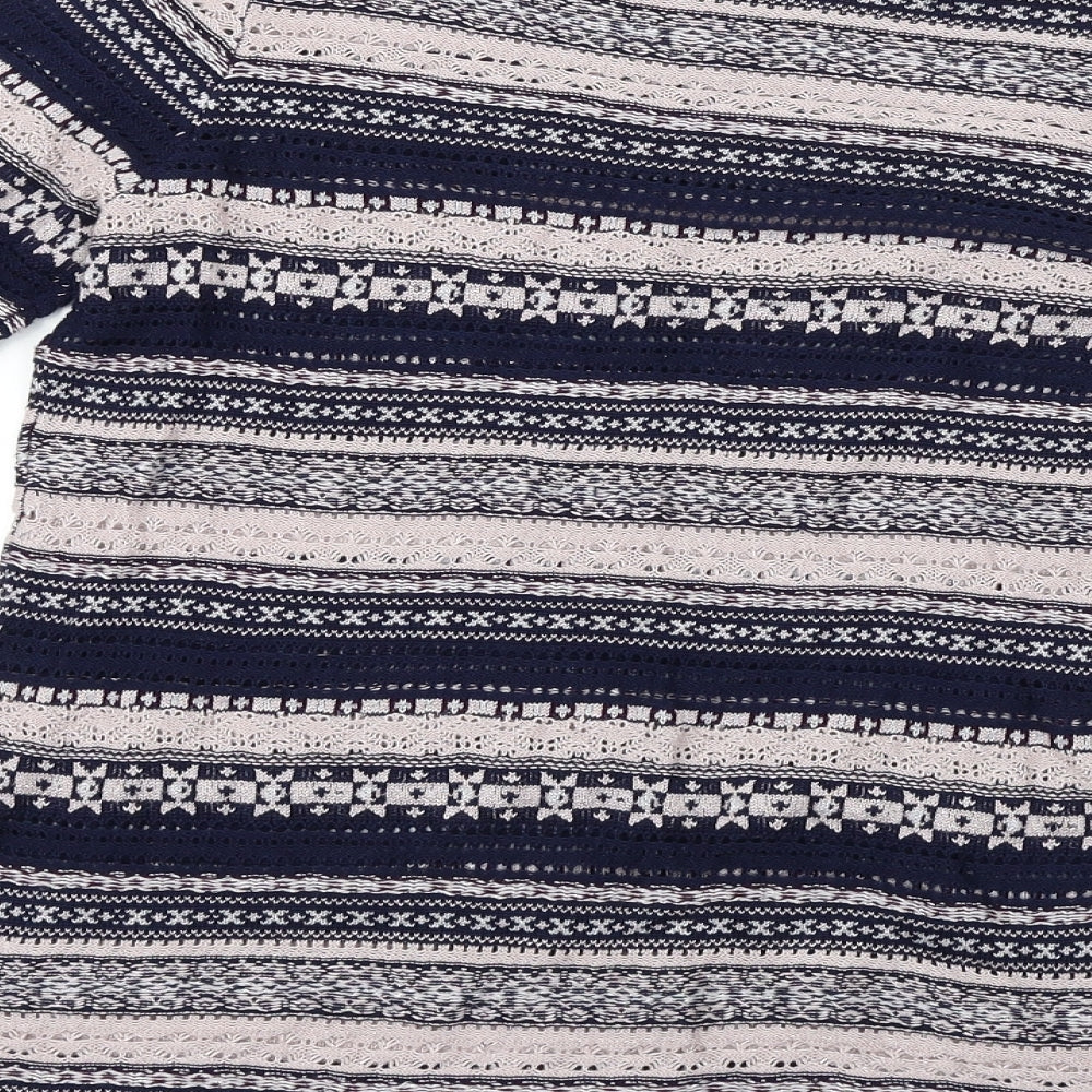 Next Womens Blue Striped Pullover Jumper Size 8