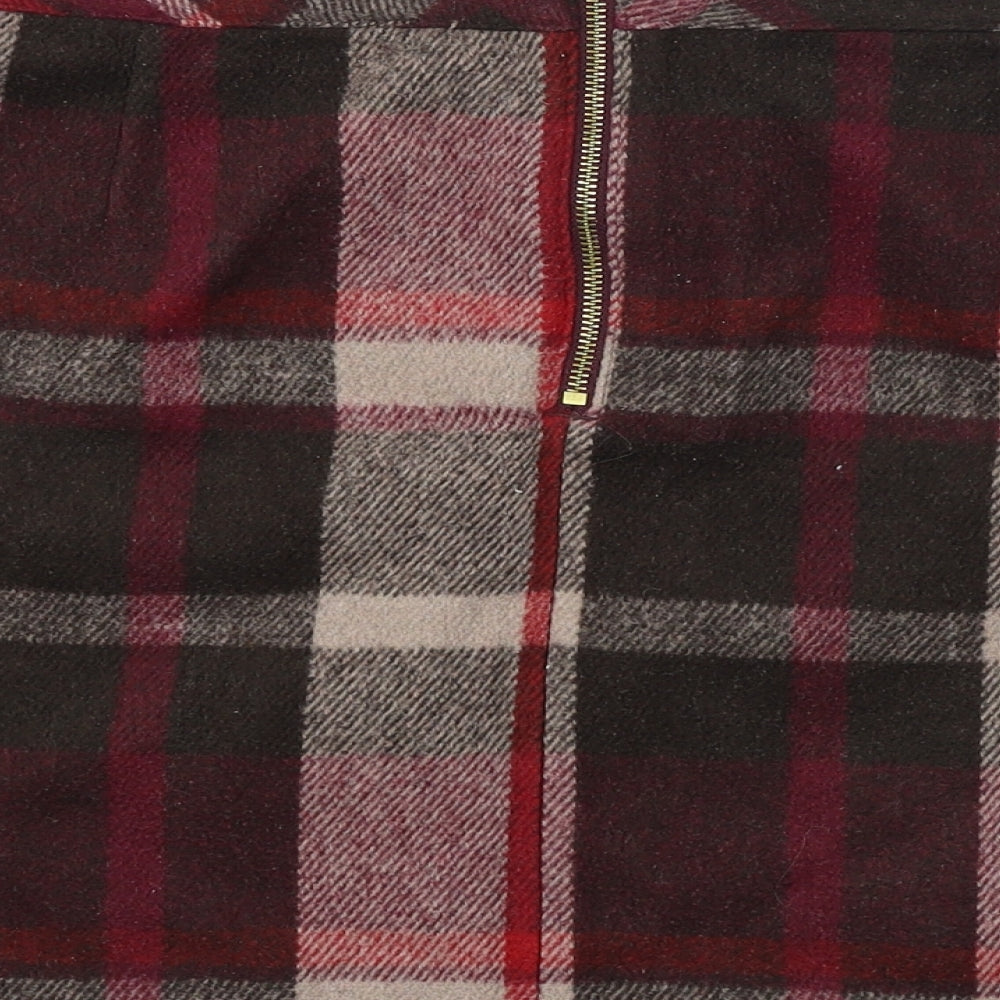 George Womens Purple Check A-Line Skirt Size 36 in