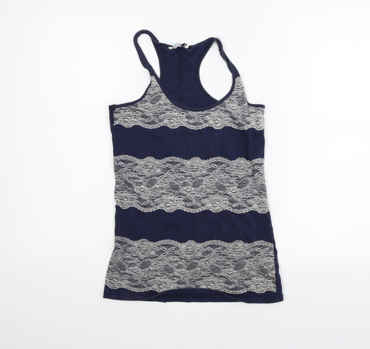 Womens UK Size 10 Denim Co Blue Basic Tank