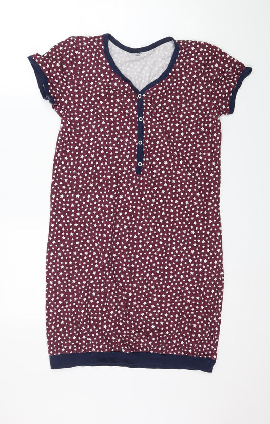 Womens Purple Geometric Jersey T-Shirt Dress Size M - Stars