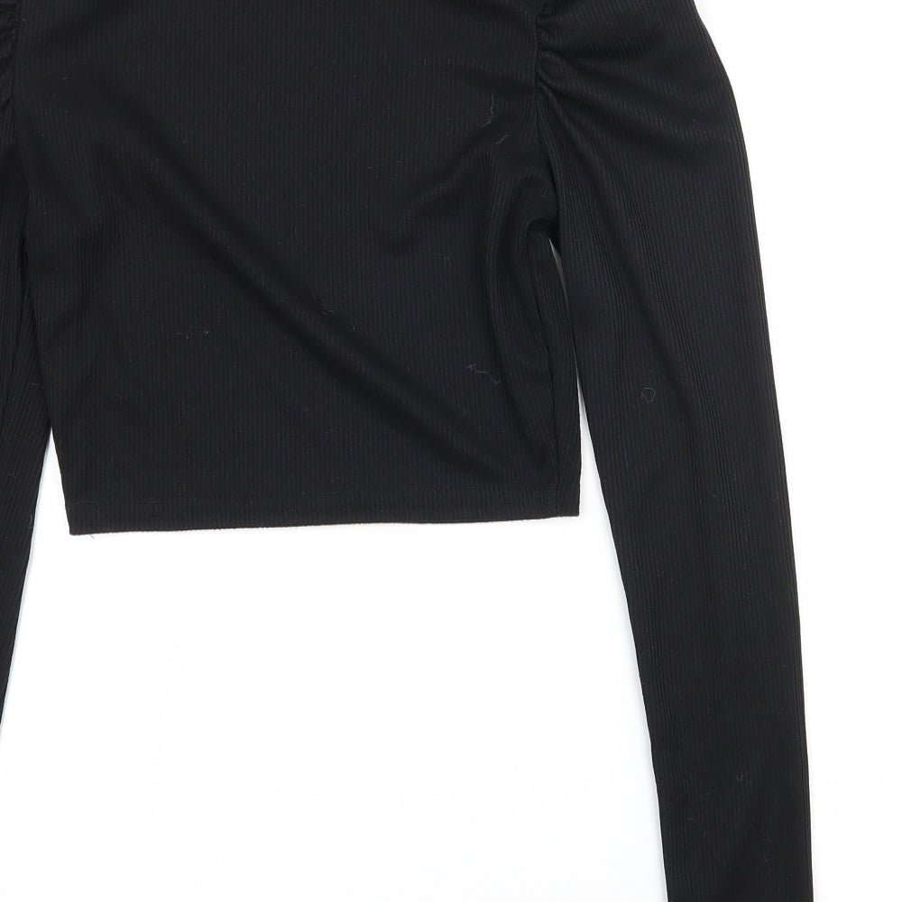 Womens UK Size 8 PRETTYLITTLETHING Black Basic T-Shirt