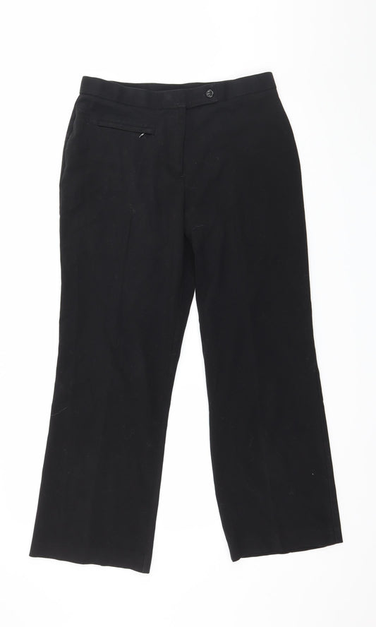 Womens UK Size 12 Autonomy Regular Fit Black Trousers