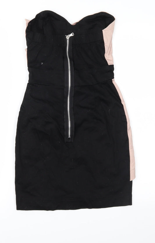 TFNC Womens Black Colourblock Pencil Dress Size 8