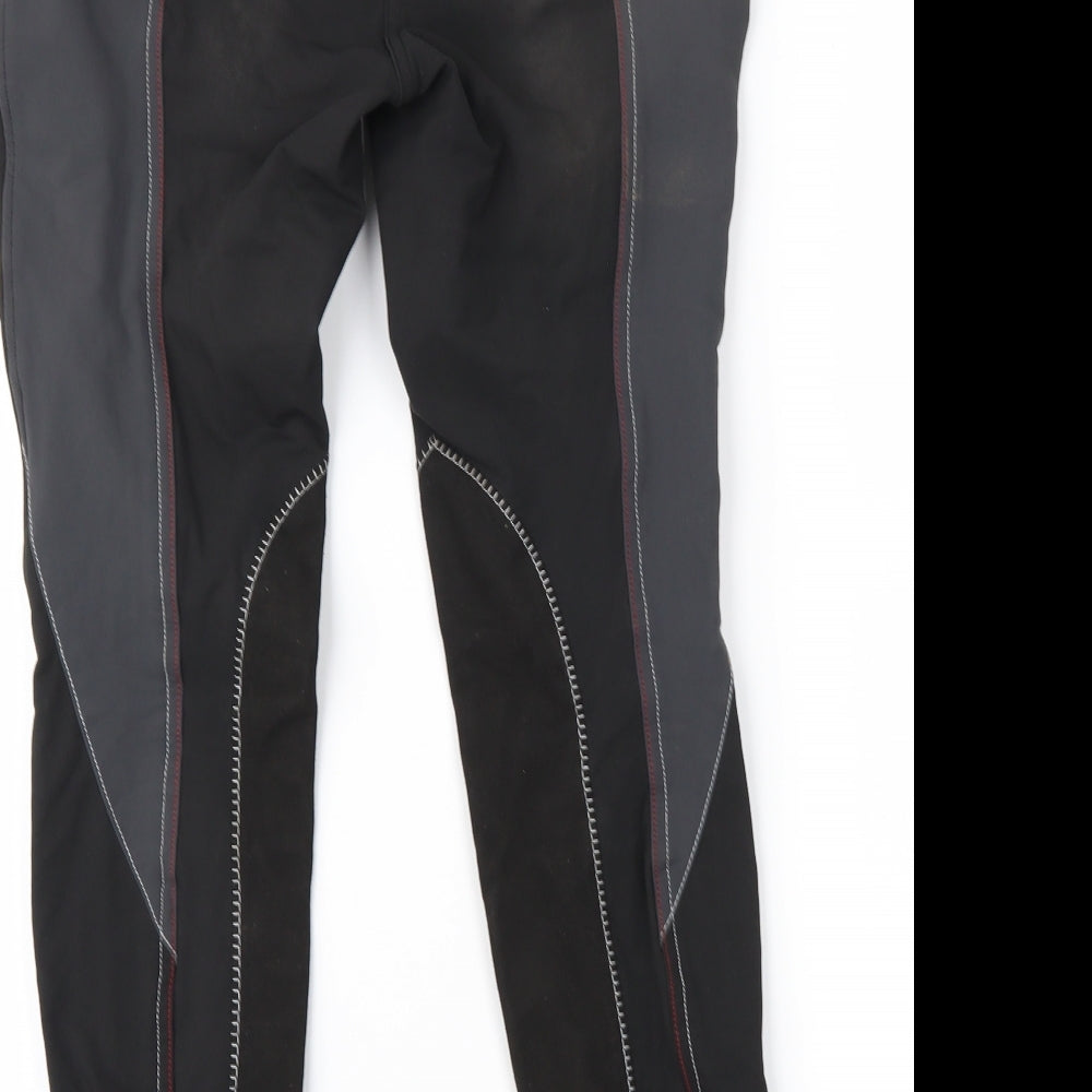 DECATHLON Womens Black Cropped Trousers Size 8 L26 in - Jodhpurs