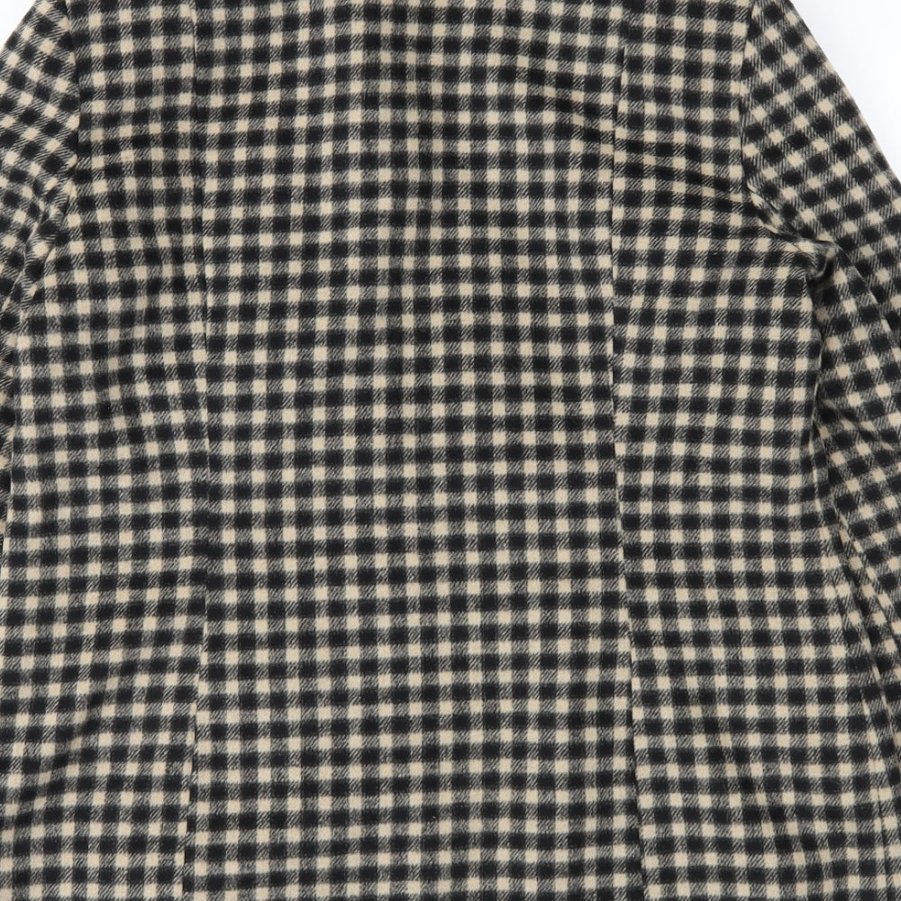 George Womens Brown Check Overcoat Coat Size 12