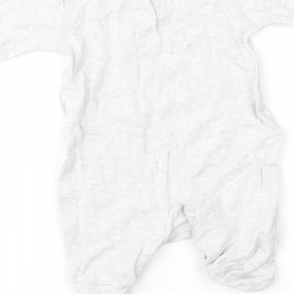 Matalan Baby Grey Polka Dot Babygrow One-Piece Size 0-3 Months