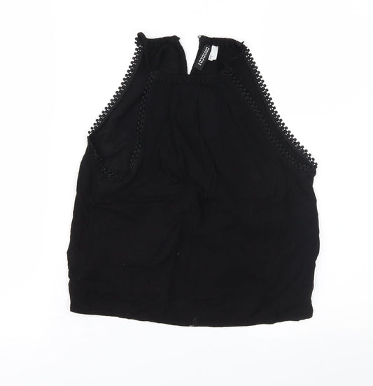 Womens UK Size 4 Divided Black Basic Blouse