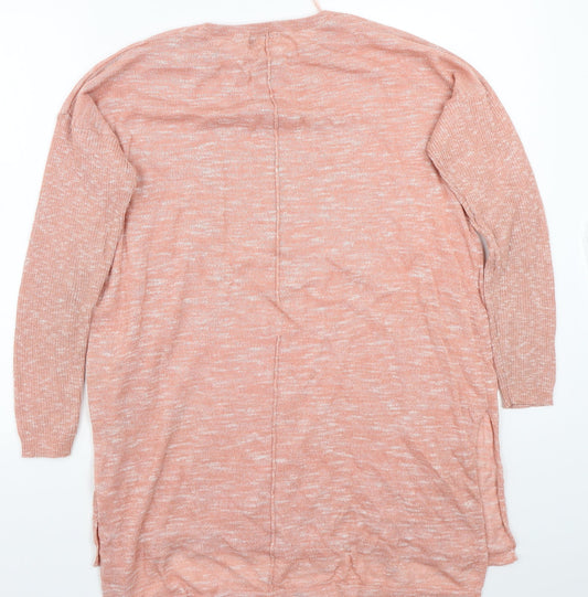 Womens UK Size M Papaya Pink Basic T-Shirt
