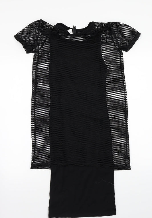 H&M Womens Black T-Shirt Dress Size 2