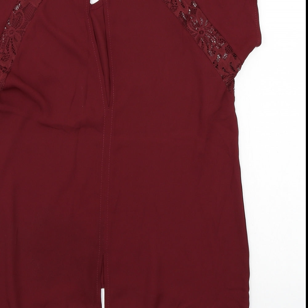Womens UK Size 10 Select Red Basic Blouse