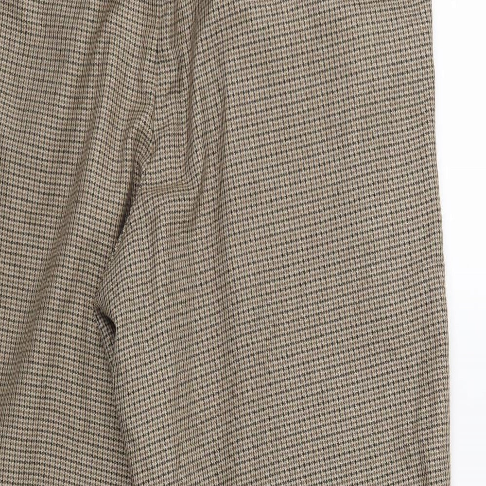Loom Womens Brown Houndstooth Trousers Size 34 in L32 in
