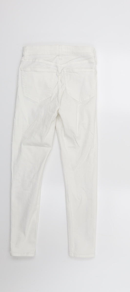 Topshop Womens White Denim Skinny Jeans Size 25 in L23 in